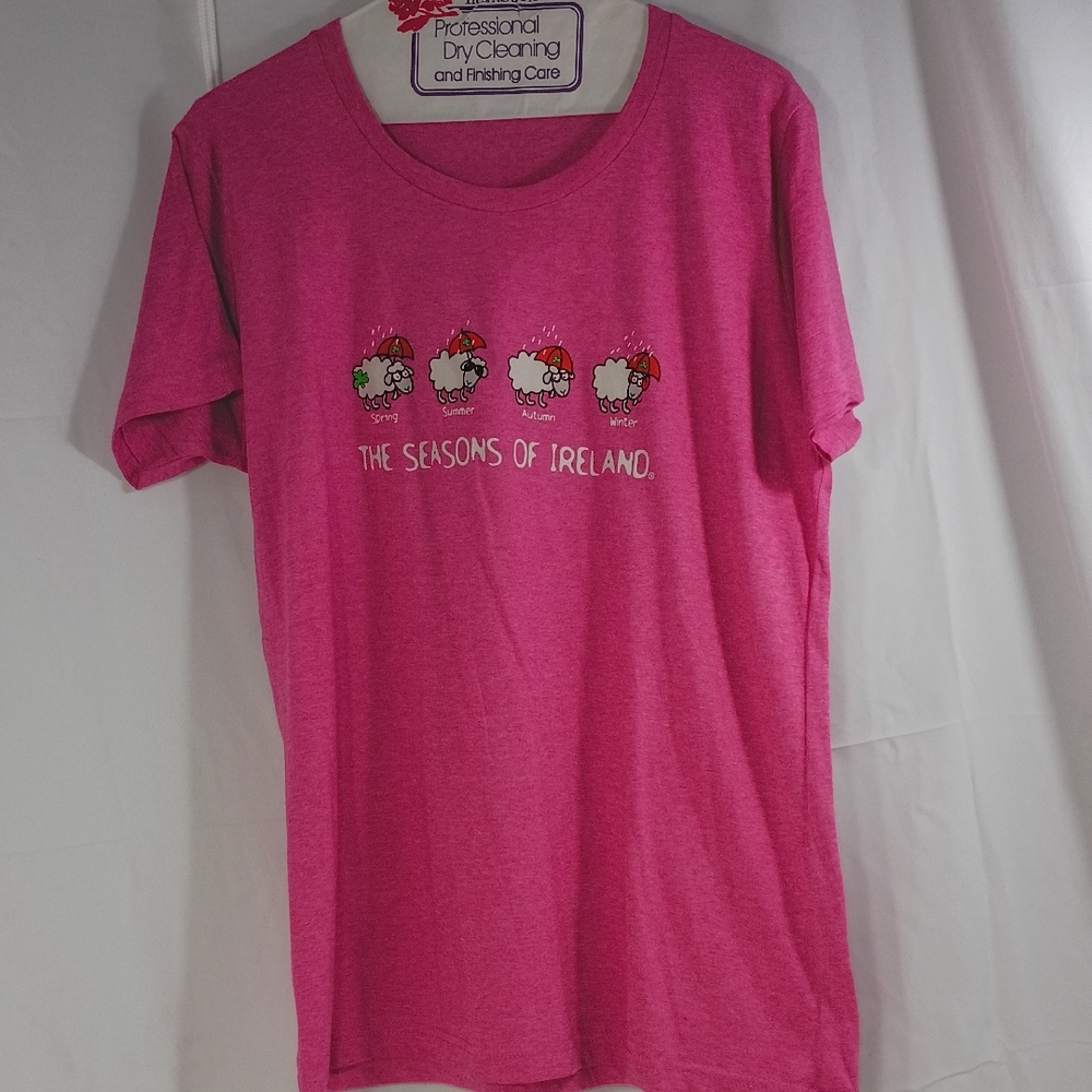 Kids IRELAND,  Charming Pink Kids Tee with Ireland Seasons Design